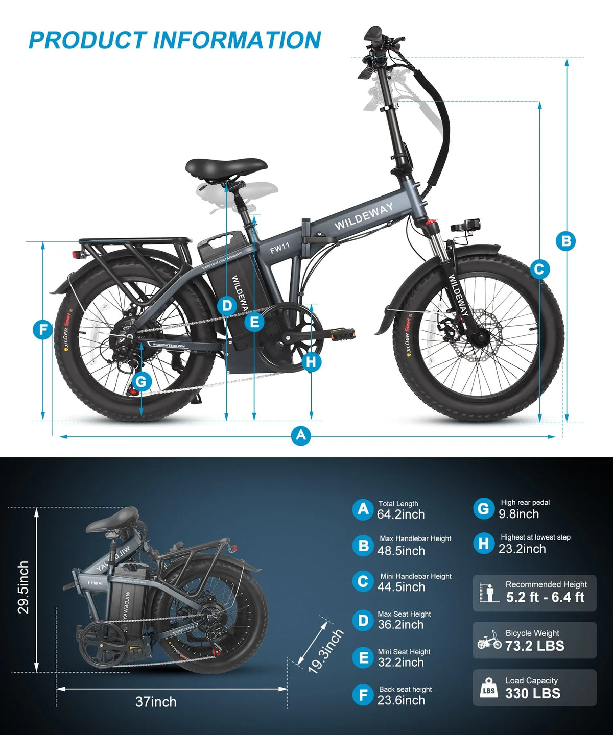 , City ,750w 32ah for Adults 7 Tire Beach Folding Removable Motor，48v Snow Speeds, Electric Battery Ebike Bicycle 20×3.0 Mountain Fat Wildeway
