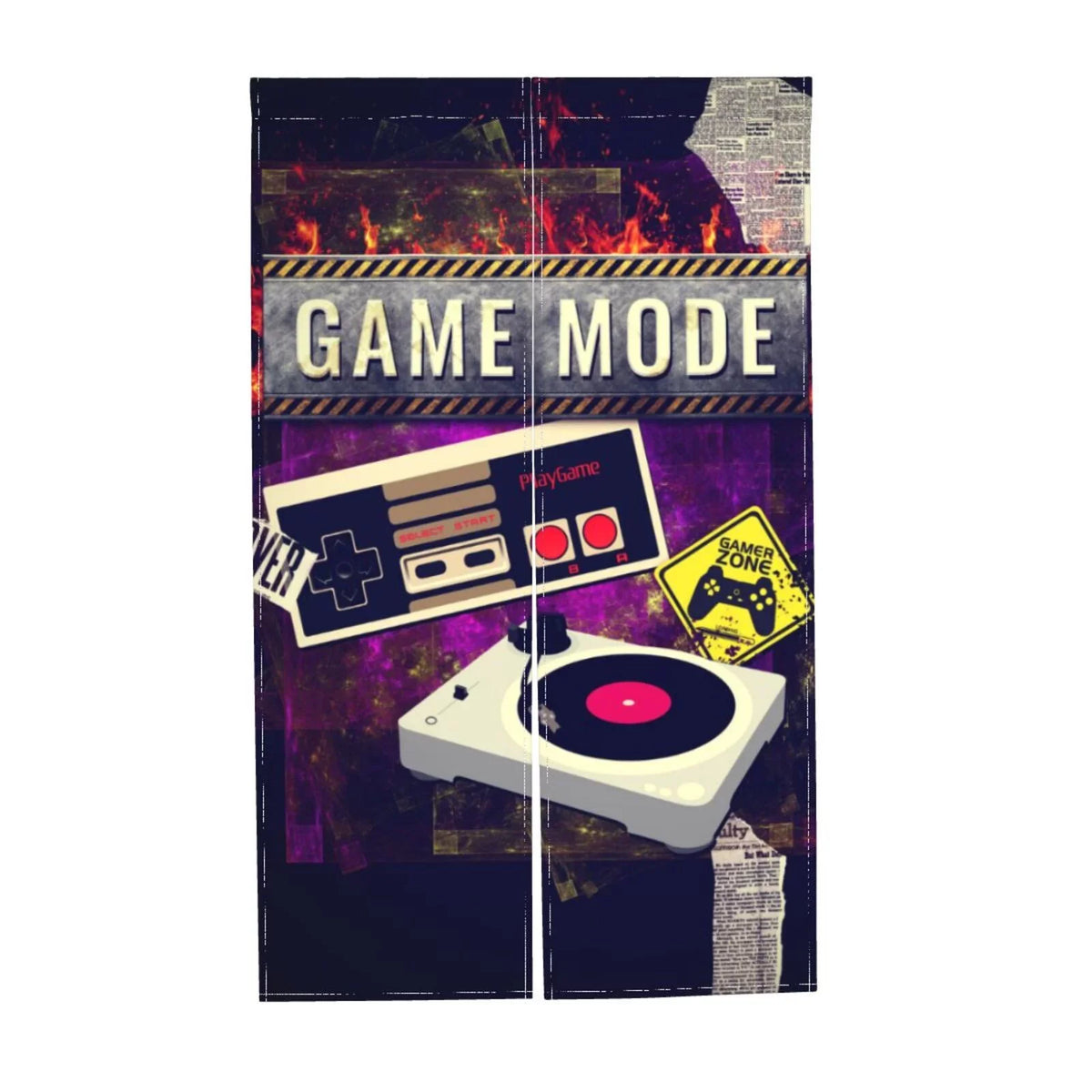 Door x Divider 56" Game Drape Curtains, design Lomo Privacy Controller Doorway 34" Split Room Curtains,