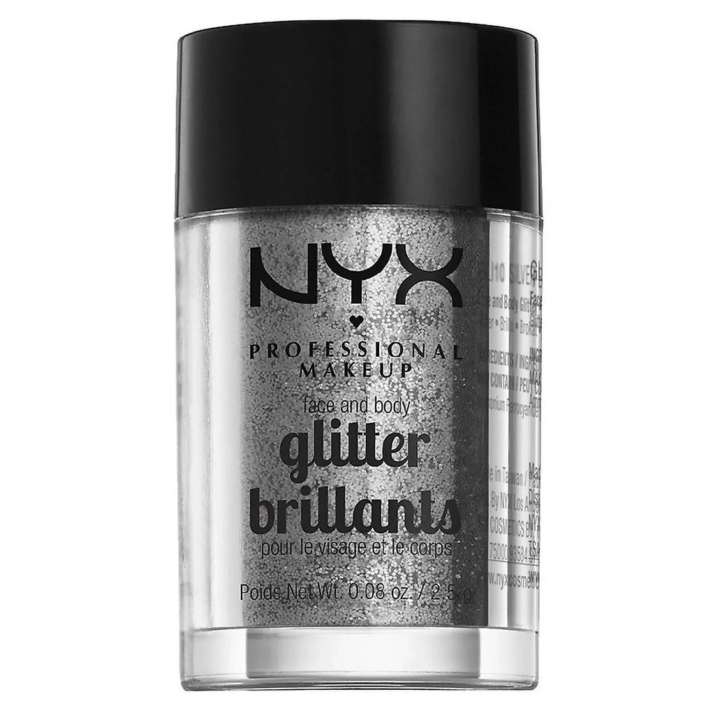 Glitter, oz Body Face Professional of Makeup 0.08 2 NYX Silver & Pack