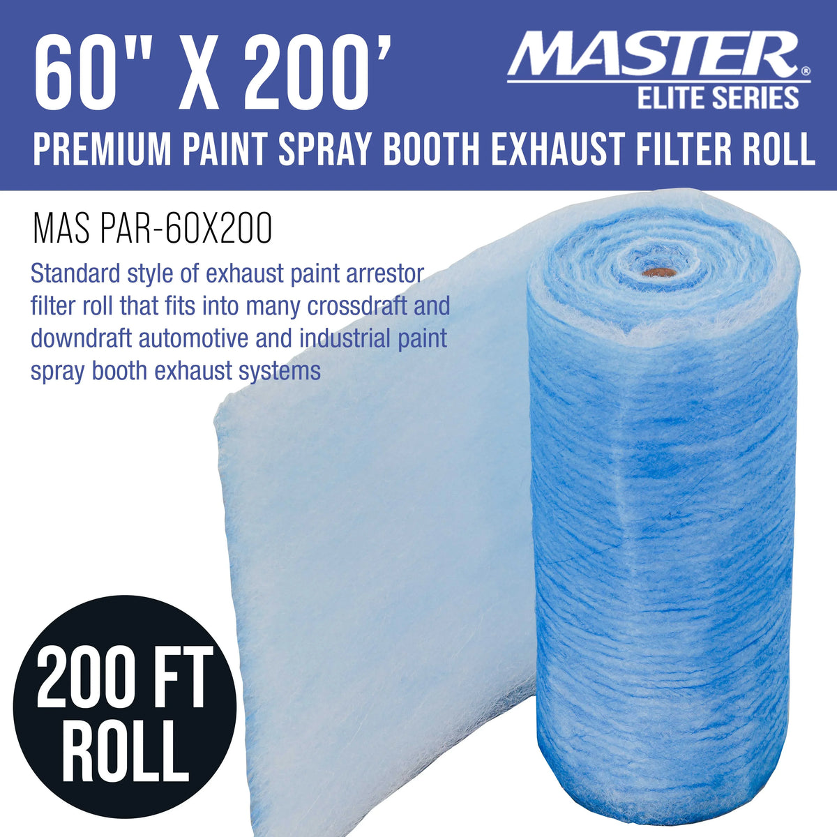 Fiberglass x Captures Heavy-Duty Traps Booths - Autobody Overspray Paint Filter 18 in Booth Spray Refinish - Gram Roll, 60" Paint Arrestor Elite 200' Premium Exhaust Particles Paint Auto Master