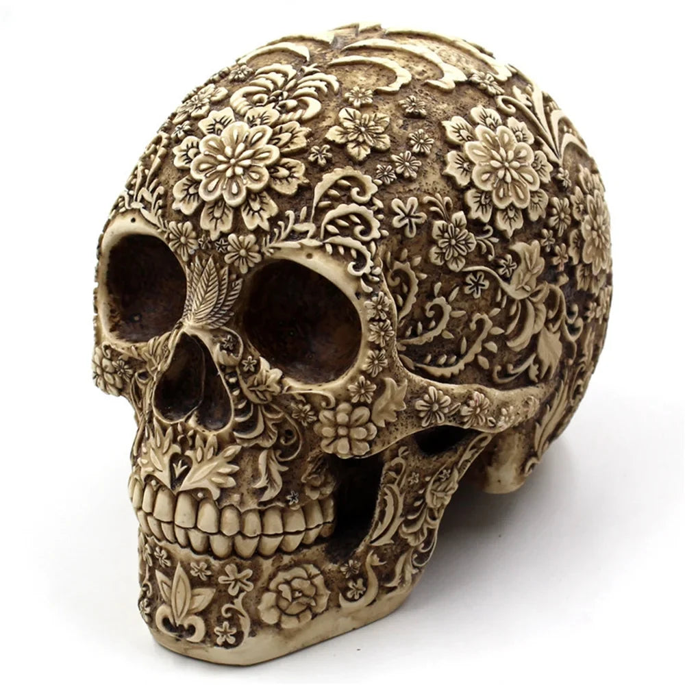 Props Decoration Retro Spoof Decoration Mai Skull Foreign Menghua Skull Halloween Horror Resin American And European Trade Face