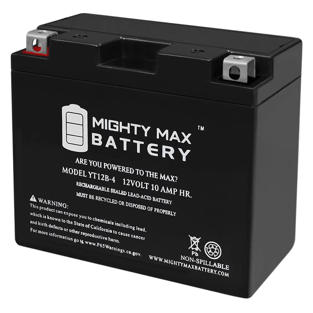 YT12B-4 12V 10Ah Replacement V for Star Yamaha Battery XVS650 15-17