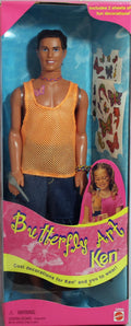 (22995) 1998 Art Butterfly NRFB, Ken Non-Mint Barbie, Box