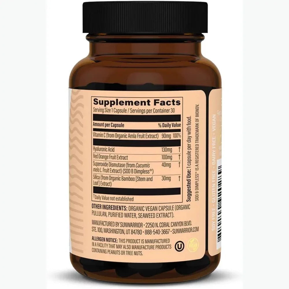 Vegan C Capsules, Supplements Sunwarrior Care Care Cellulite Ct | Hyaluronic Smooth Acid Vitamin with Skin 30
