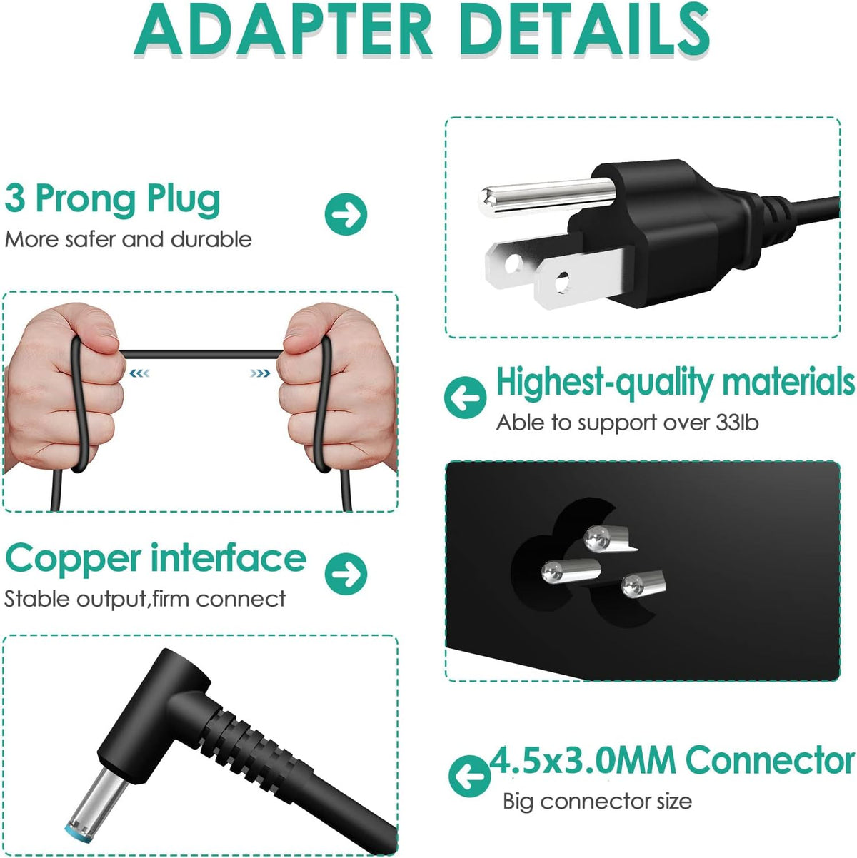 Laptop Charger Power 150W 740243-001 15 17 B 15 15 ZBook 15 G8 16 15u HP 17 Fury G5 G7 ADP-150XB Adapter Original AC 15v G4 7.7A OMEN for Victus Create 17 G3 HP G6 ZBook
