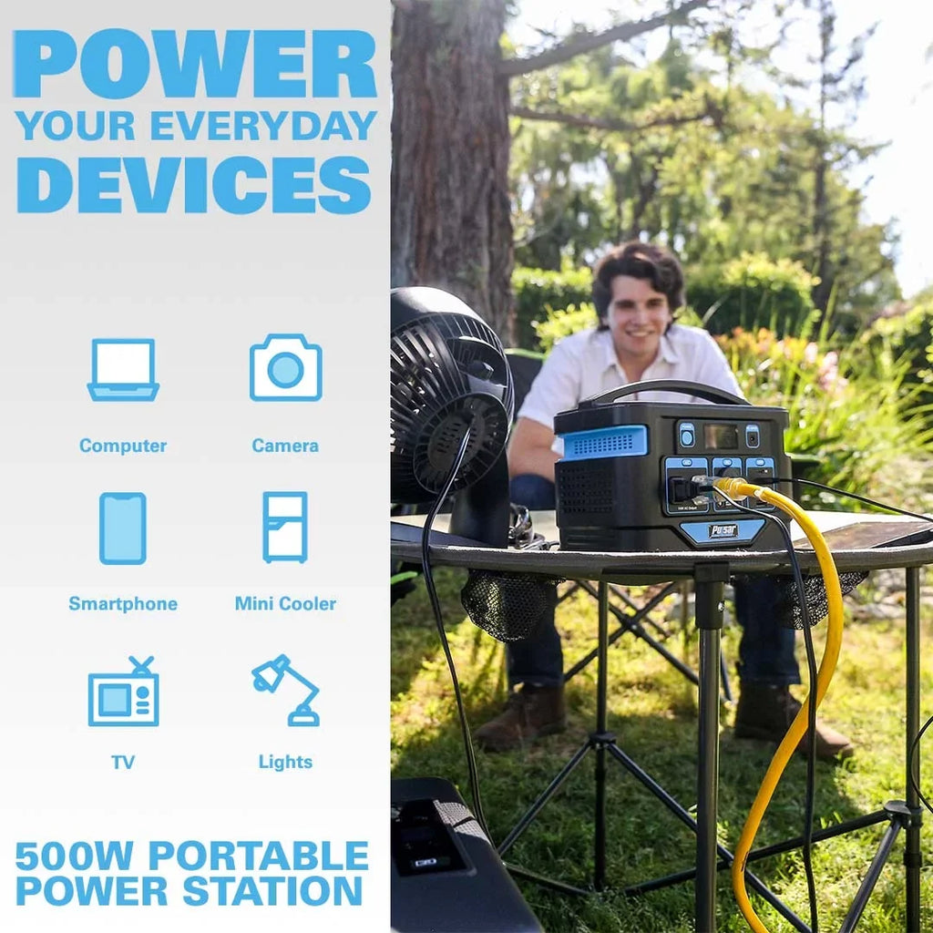 Watt Wireless (518Wh and Charging Portable Capacity) with Lithium-Ion Display LCD 500 Power Pulsar Pad Station