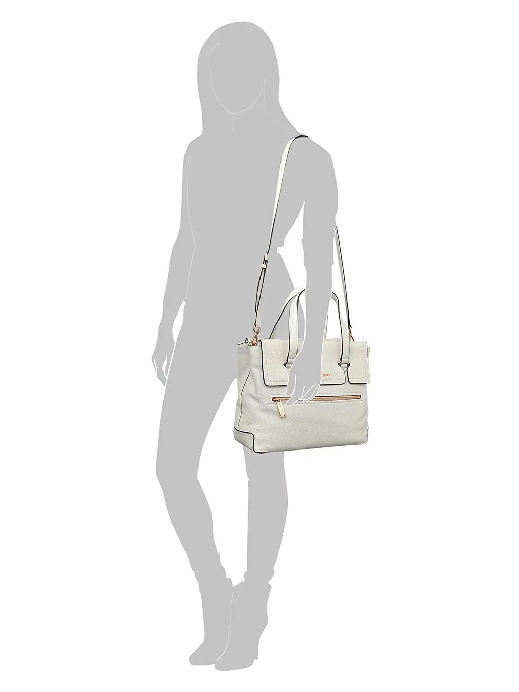 Tote Kors Michael Large Leather White Optic MICHAEL in Mackenzie
