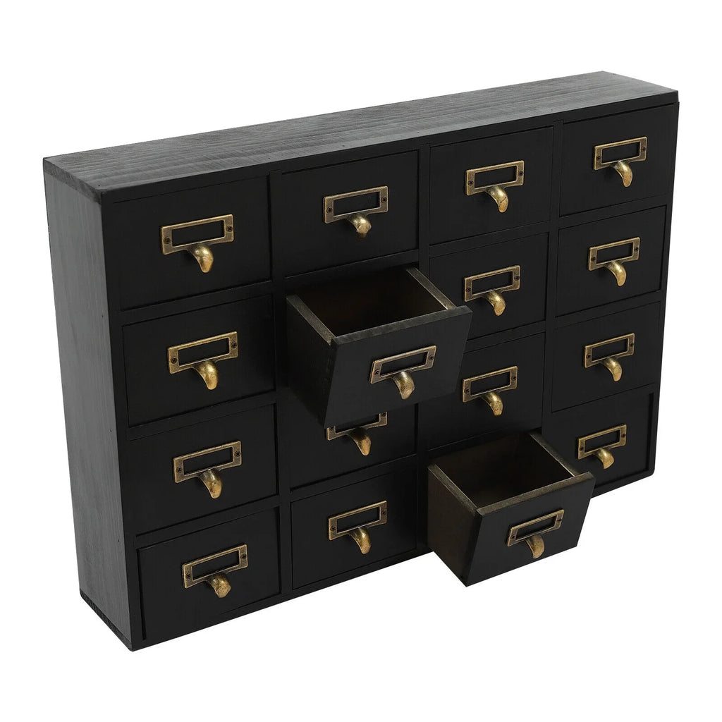 16 Wooden Drawers Drawer Desk Box, Organizer Herb New Storage Apothecary Cabinet