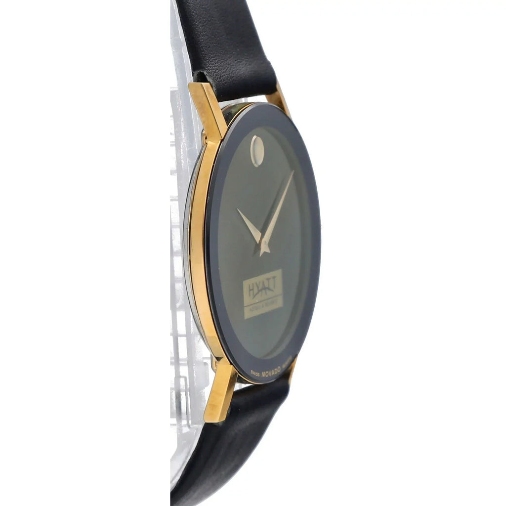 87.40.882L Museum Movado Watch 30mm Leather Ultra-Thin Wrist Hyatt Quartz