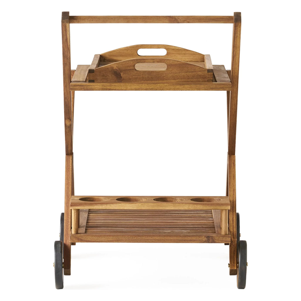 GDF Studio Indoor/exterior Acacia Tiered Bar Natural Kenilworth Wood Cart, 2