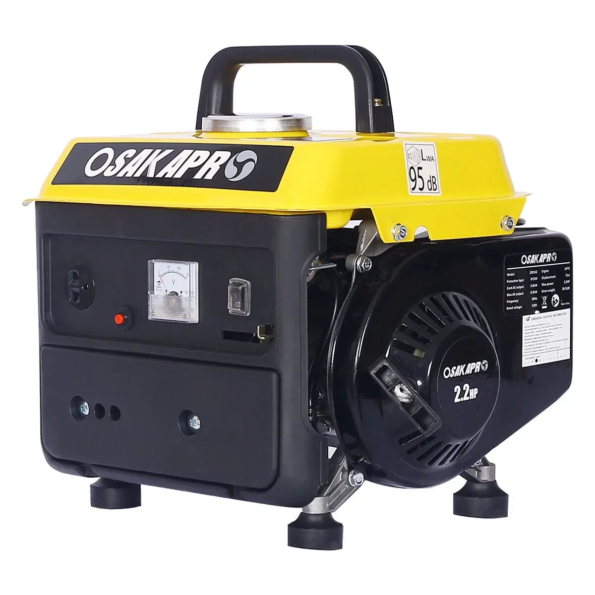(Black & 900 Use Watts Low EPA Gas Generator, Backup CARB Outdoors Camping III Powered Generator Ultra Portable and Compliant Noise Lightweight ＆ Home Yellow) for