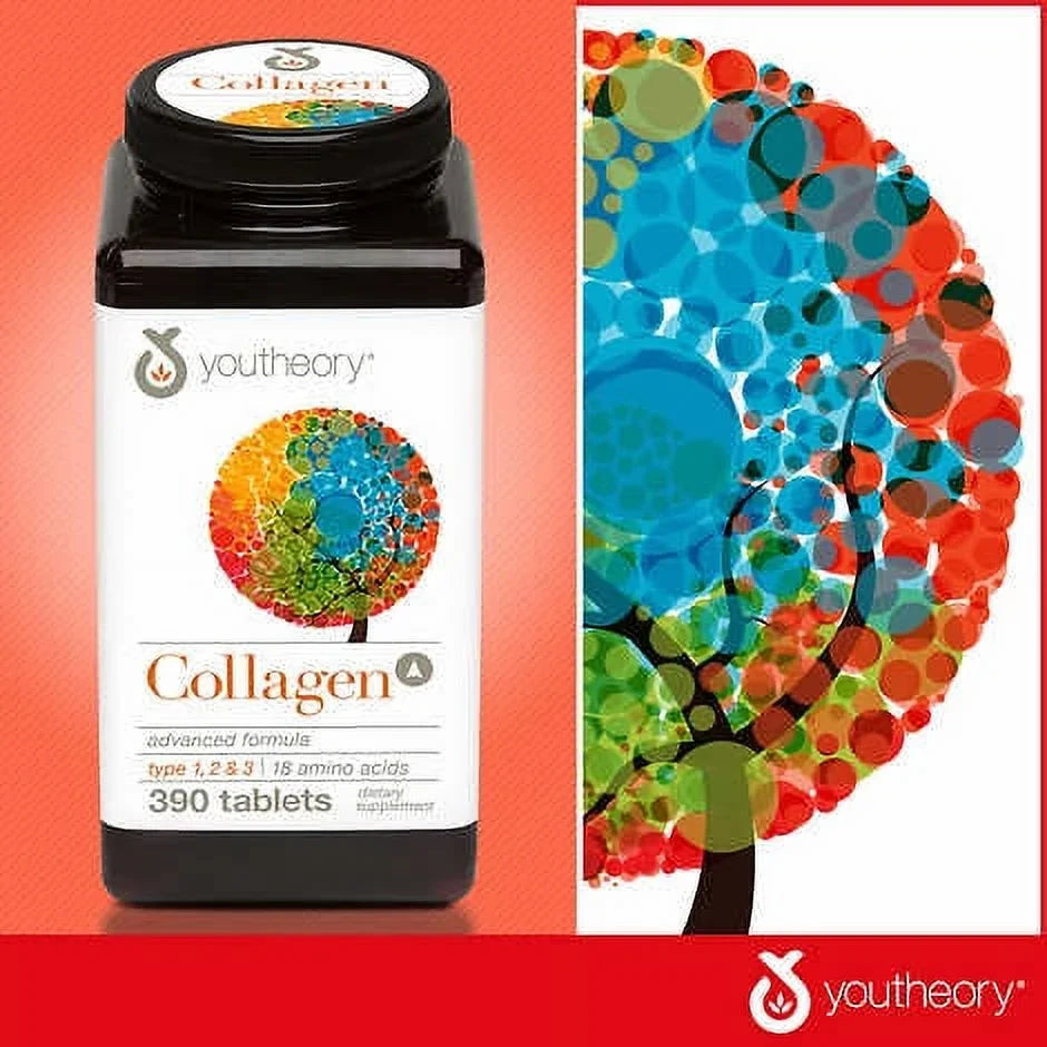youtheory Acids tablets Advanced Type Formula Collagen 1,2,3 390 with Amino 18