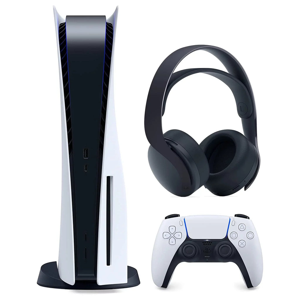 PS5 and Version Playstation Headset 3D Black 5 Pulse Disc Bundle Console