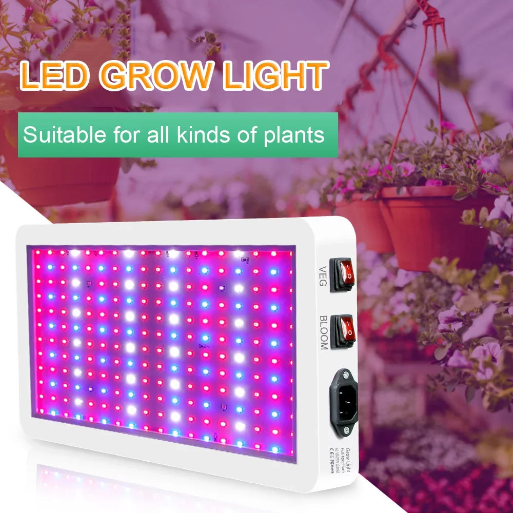 Greenhouse Bloom Veg 312 Seedlings for Hanging for IP65 Waterproof Switch 2000W Lamps Plant Spectrum Flowers LED Dual LEDs and Light Grow Full Plants Indoor Growing