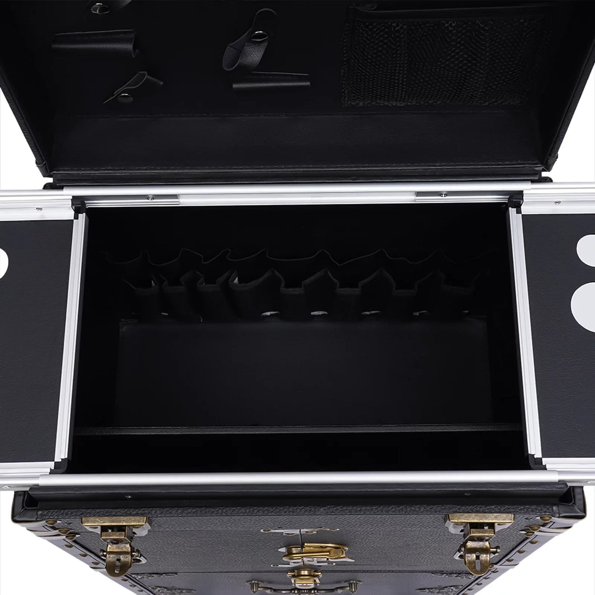 Travel Rolling Case, Beauty Holder Box Cosmetic Lockable Organizer Luggage, Salon Stylist Hairdressing Dryer with Makeup Train Miumaeov Hair Trolley Tool