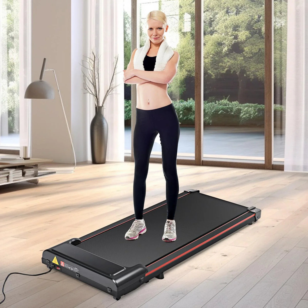 Pad w/0.6-3.8MPH LED Quiet Display, Small, Walking Portable for Walking Under Treadmill Control, Treadmill Pad, Walking Home Jogging, for Motor Desk 2.5HP Speed Remote