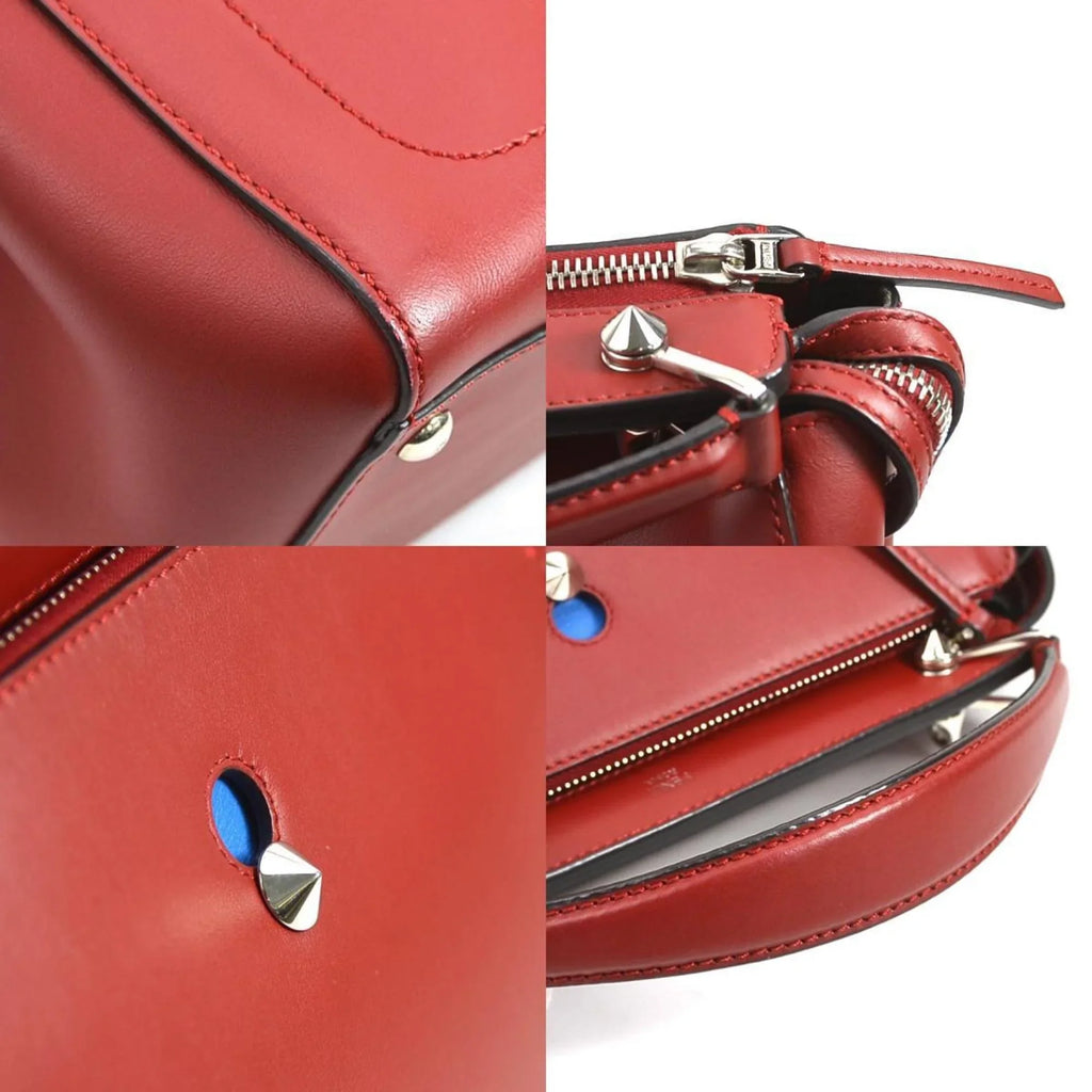 handbag ladies dot red e55932a com leather shoulder bag FENDI (Good) Pre-Owned Fendi silver
