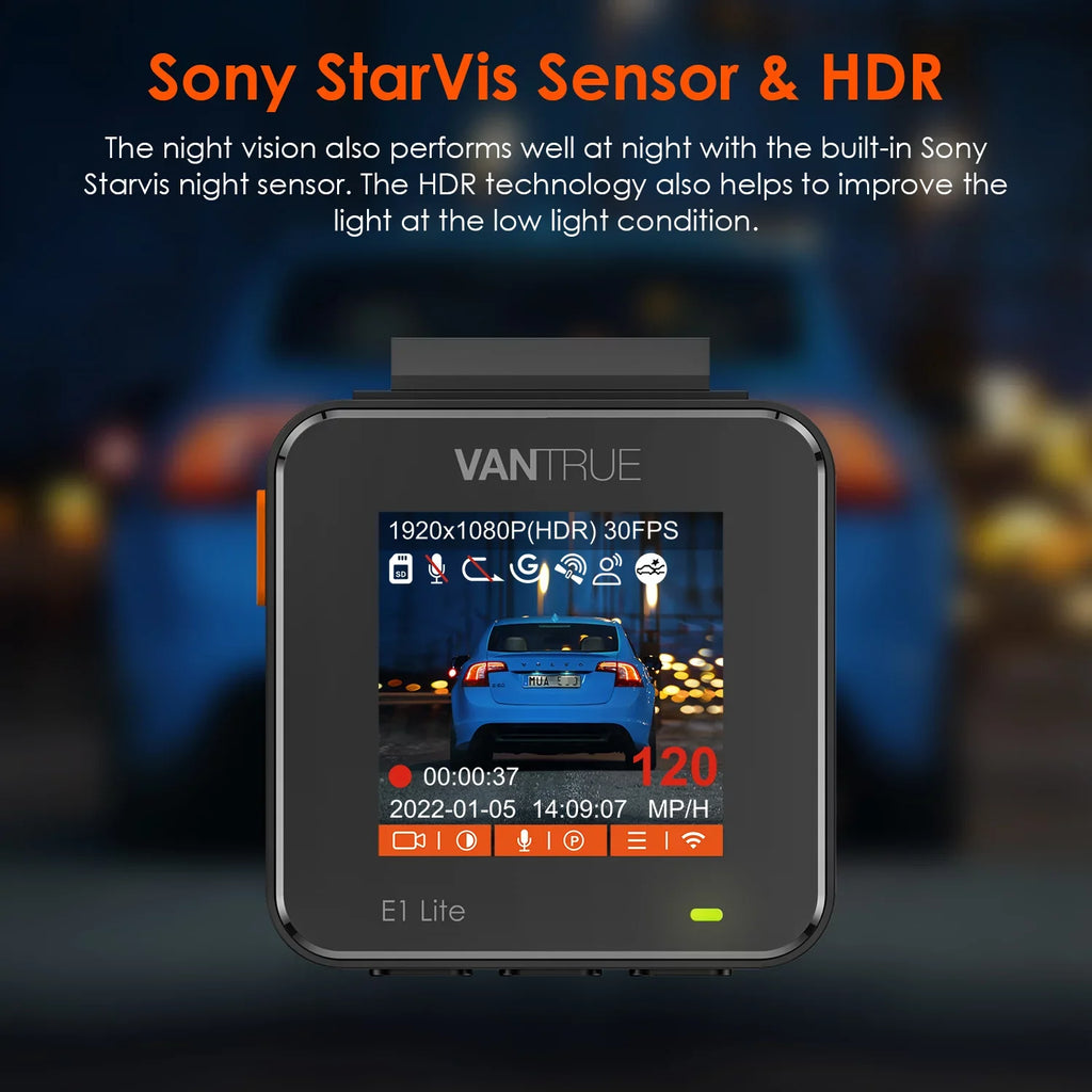 Control System, Compact 512GB with Car Dash Support WiFi Voice W camera G-Sensor, Max 24/7 GPS Lite) Cam 160° (E1 Vantrue Mode, Mini X Angle, 1080P, Dual Parking 1920 Wide