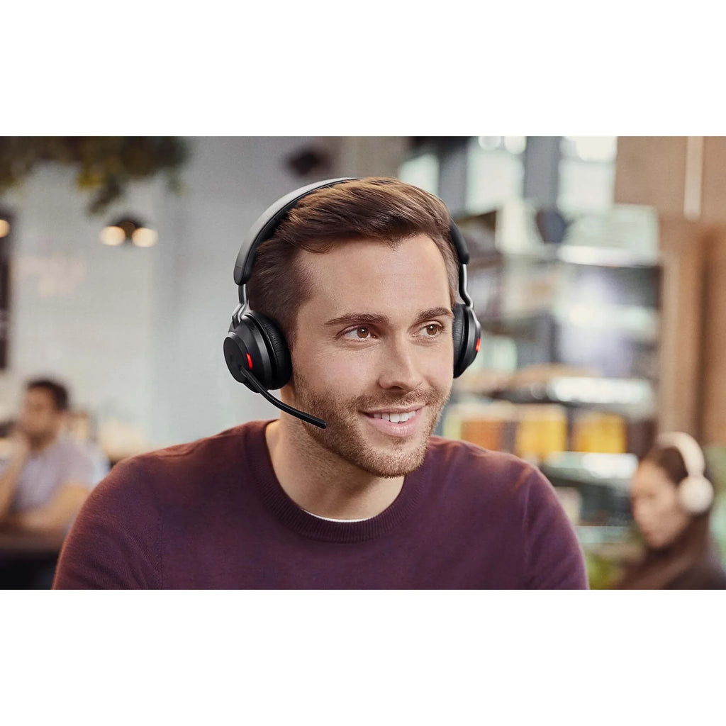 Stand Headset with USB-C USB-C Connector UC Black Ear Jabra Charging Single - - Evolve2 65 Mono