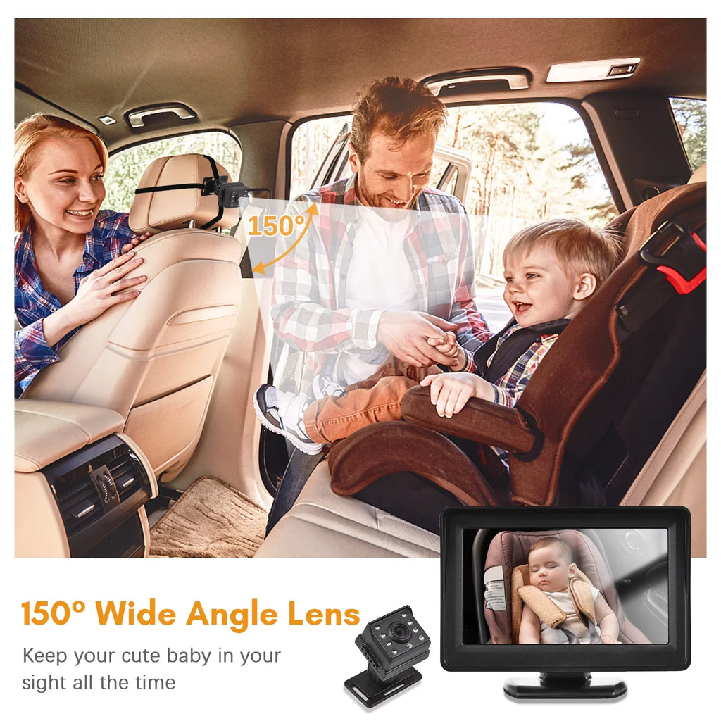 Monitor Easy Car Car Baby 150° 1080P Pristin Mirror Baby Baby Car Mirror Invigilator,Inch Vision View View Monitor Seat car Mirror Baby Wide Car Car Seat Rear Baby Seat Monitor Camera Camera Baby