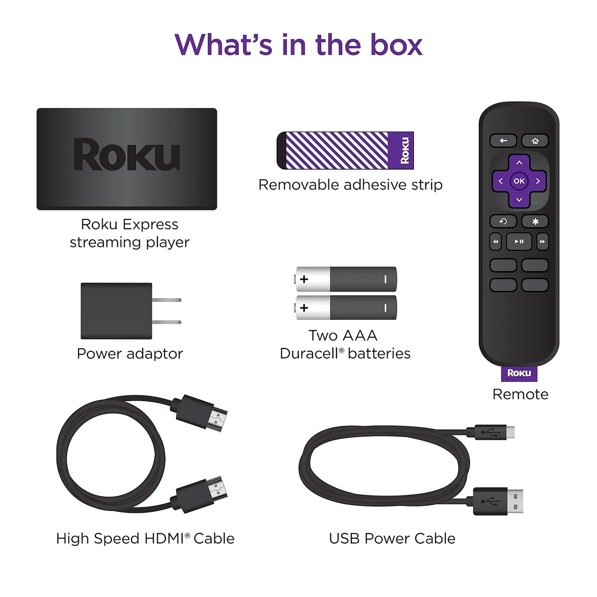 HD HDMI Streaming Simple Roku Player Remote and Speed Cable High with Media Express