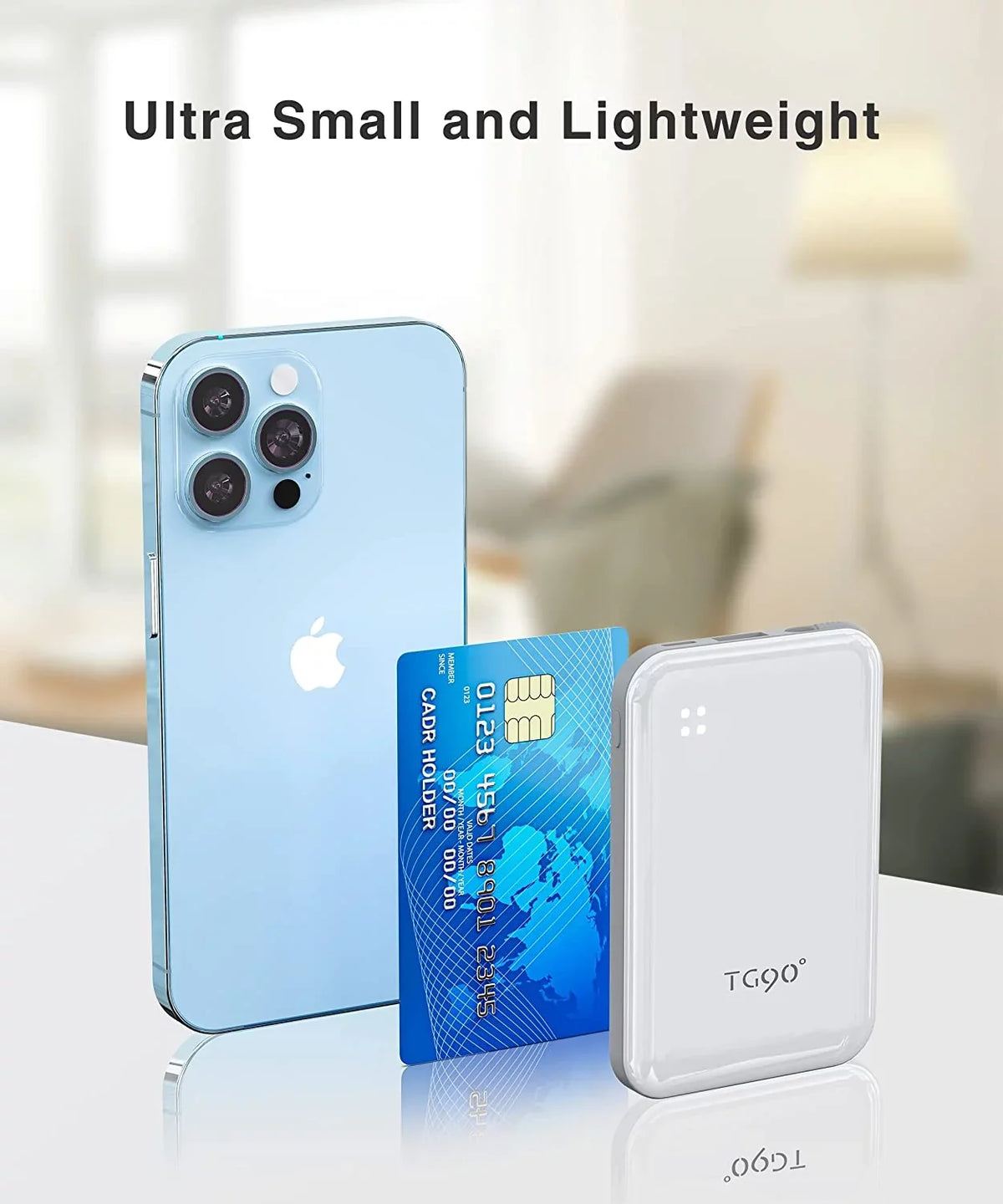 Built-in More Cable, Max/11/11 Max/X/XS/8/7/6/SE Charger Charger Phone White 13/13 and Max/12/12 Pro Compatible Pro Pro Power TG90 Mini with iPhone Bank Small Portable Portable with 4500mah Cell