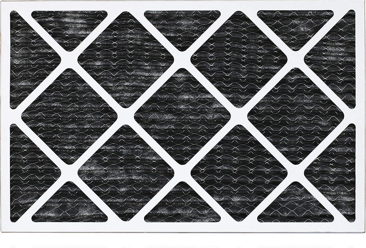 Filterbuy Pleated (2-Pack) Filters Air with Furnace Activated 8 HVAC AC Carbon 12x20x1 MERV Eliminator Odor