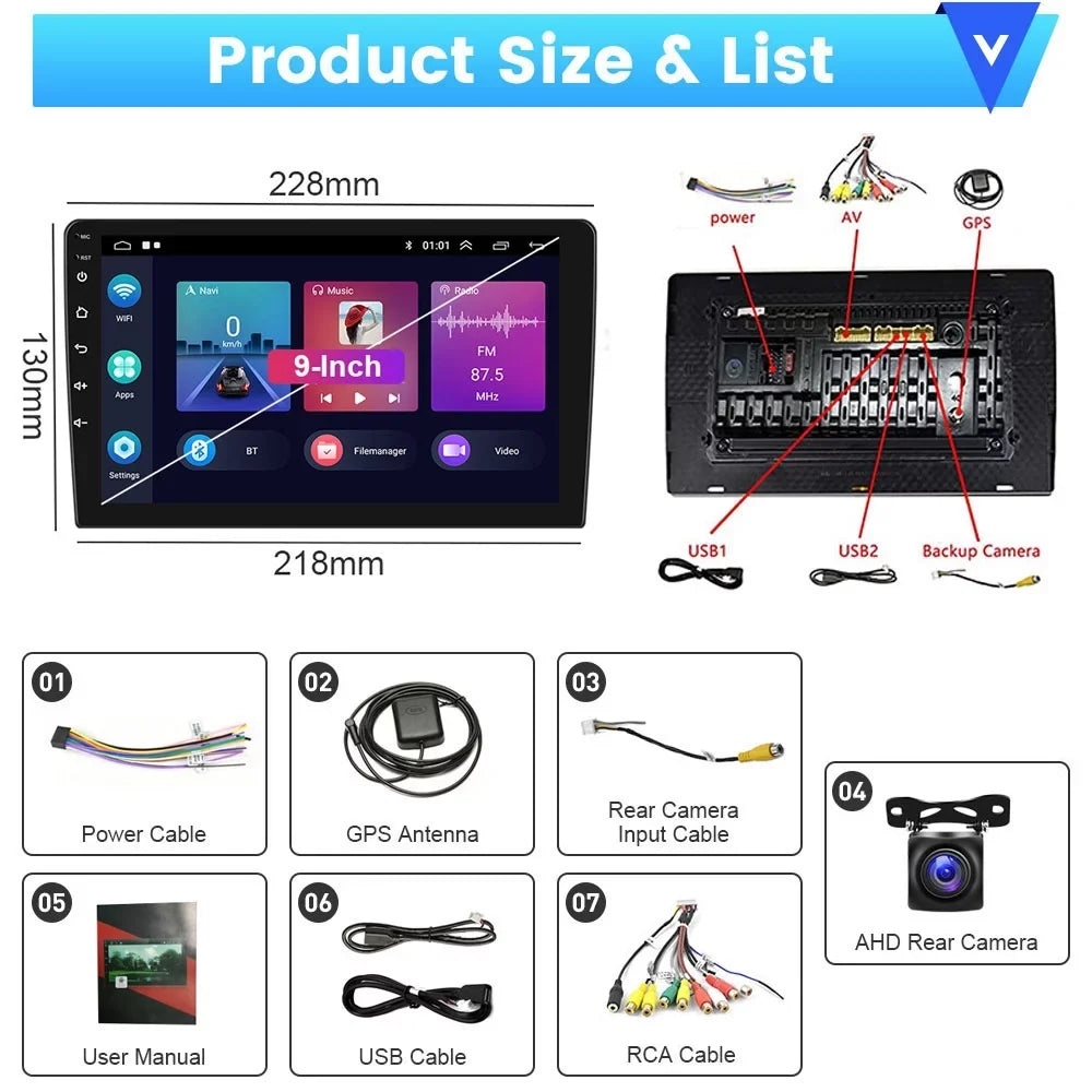 Stereo Camera Backup WIFI Android Hifi, Auto 13 Touchscreen Podofo Tribu FM Escape/ Wireless Kuga/Mazda Radio Carplay Car Android 2007-2012 2+64G AHD Bluetooth Mirror GPS 9'' for Link