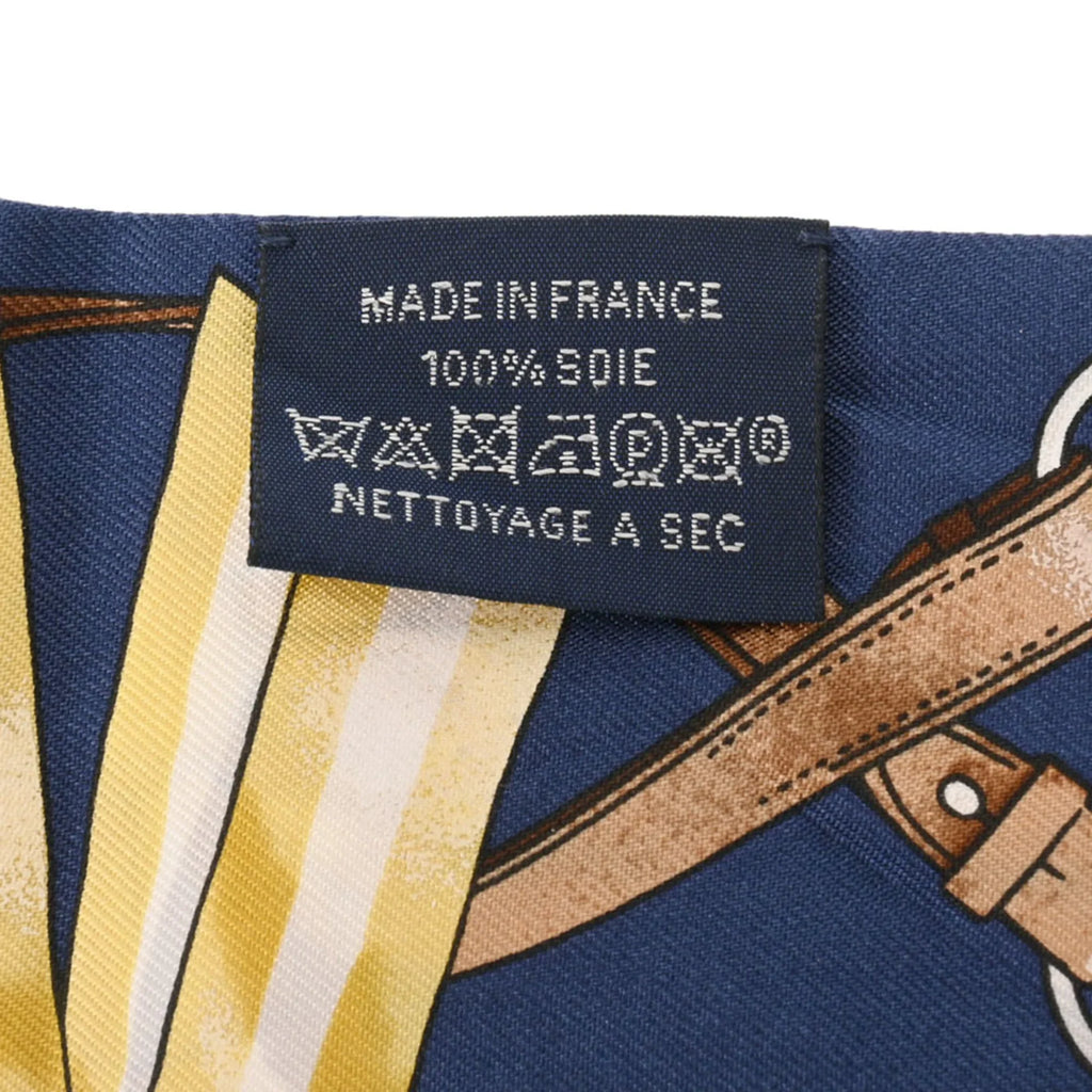 Pre-Owned Women's 100% Mario/Gold/Blanc Muffler JUMPING (Fair) Silk Scarf Twilly HERMES