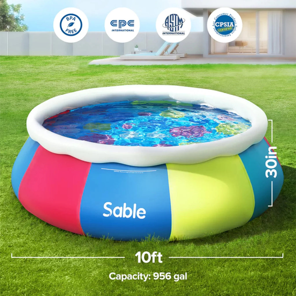 fabric x Pools abrasion Full-Sized Thicker 72" x Lounge Family ,120" Inflatable 22" resistant Pool Inolait