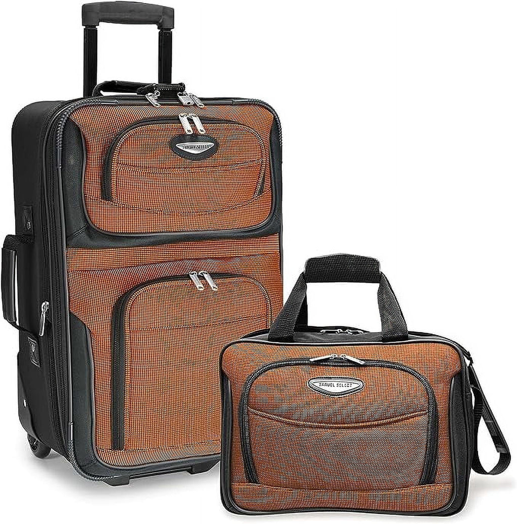 2-Piece Luggage, Amsterdam Upright Travel Select Rolling Set Orange, Expandable