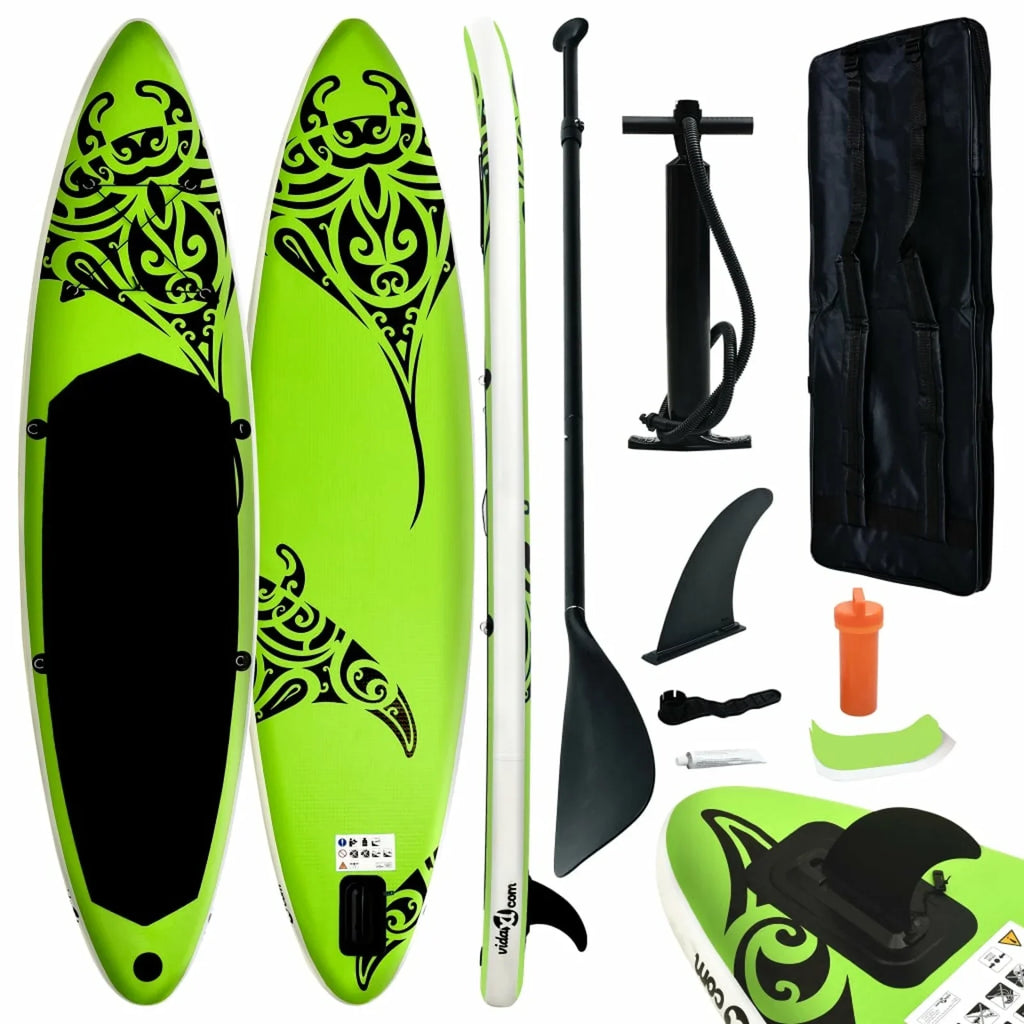 MABOTO Set Paddleboard Inflatable 126"x29.9"x5.9" Green