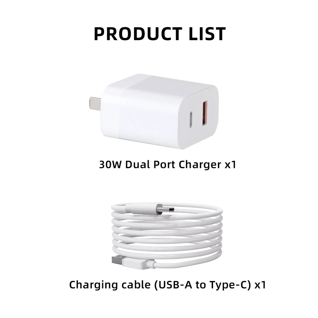 DJI with USB 3 30W Parts Charger Type-C Mini for Cable Charging Dual-Port 2/Mini Charging Pro