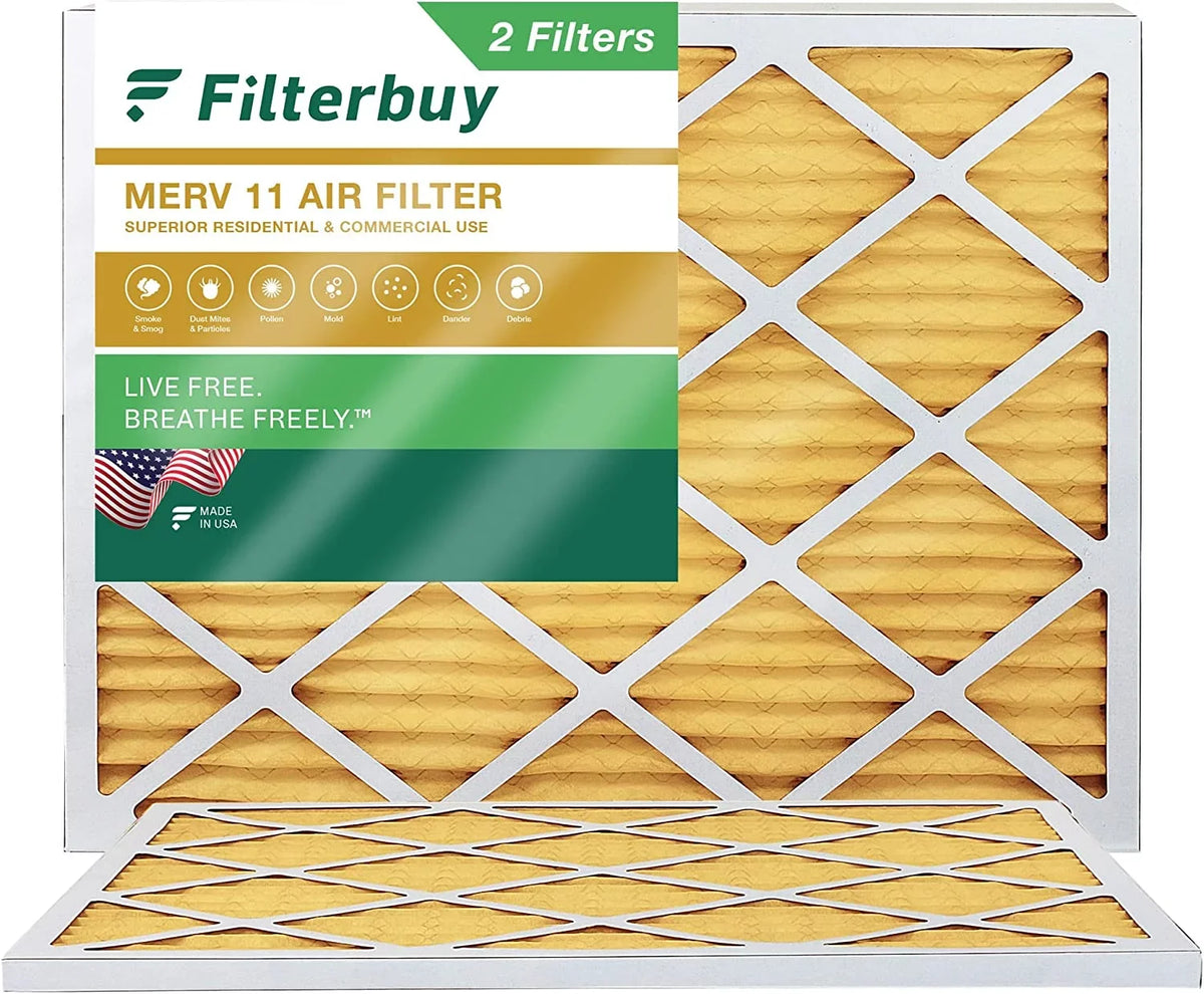 19x20x1 HVAC (2-Pack) AC Air Filters 11 Filterbuy MERV Pleated Furnace