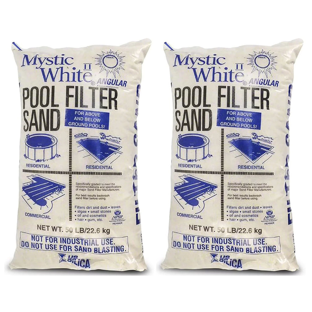 (2 Pack) Filter Sand, II Pool U.S. 50lbs Swimming Mystic White Silica White