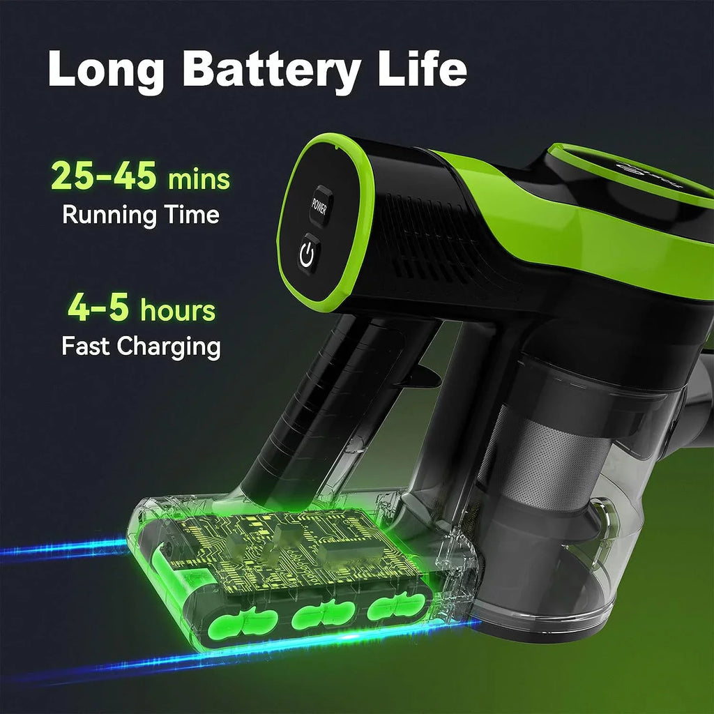 Vacuum Carpet Vacuum Vacuum 6-in-1 Lightweight Cordless Mins, Powerful Floor Cleaner, for Hair 45 Battery and Up Cleaner 28KPa Vacuum Stick Rechargeable Pet to Cordless 2200m-A-h Vacuum, Home