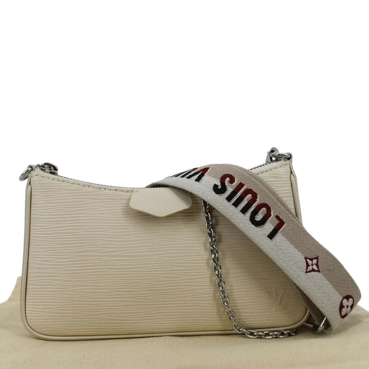 Cream Pouch Strap Leather Epi Easy Shoulder Bag Pre-owned On