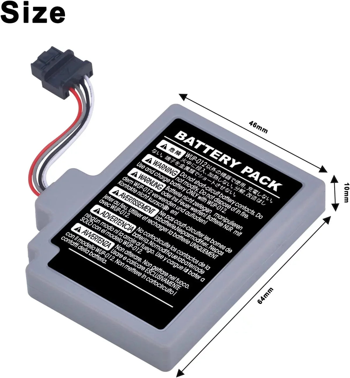 Rechargeable y Wii Gamepad Pack WUP-010 Replacement Nintendo 2000mAh U WUP-012, for