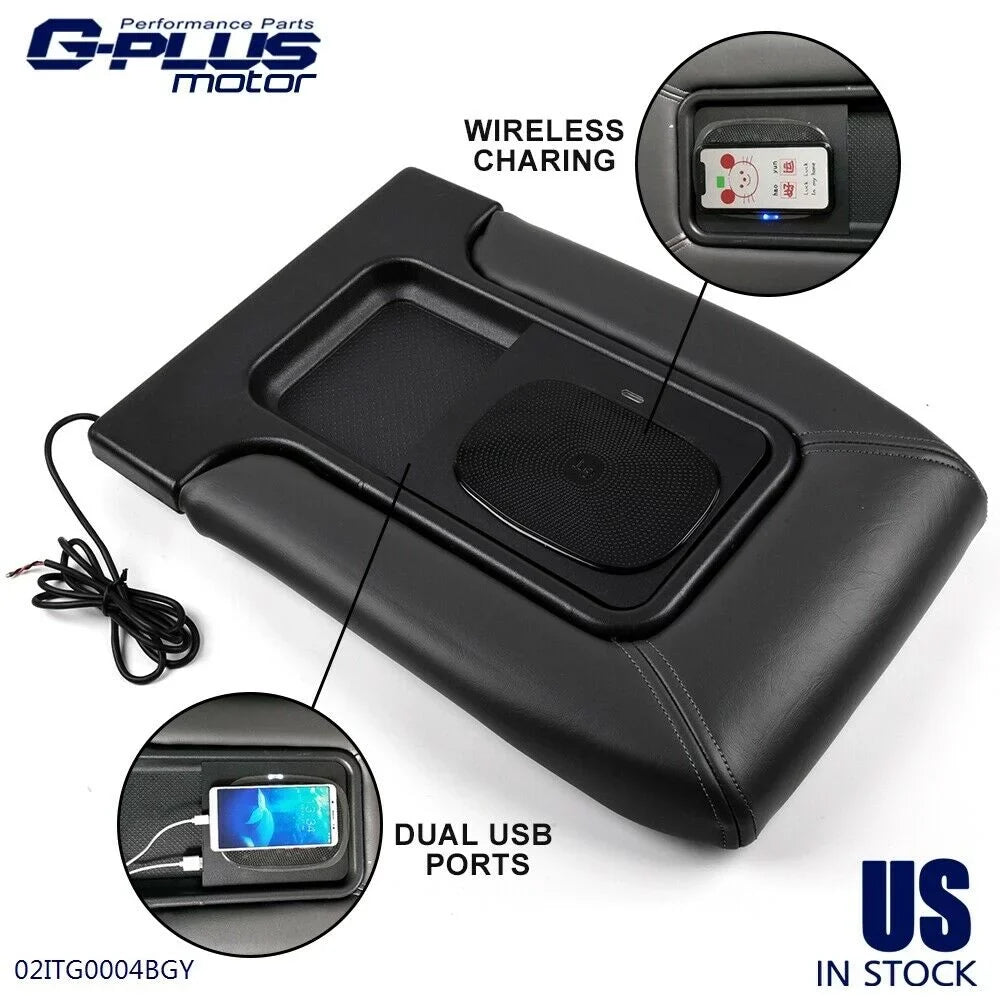 Yukon Center 1999-2007 GMC G-Plus Suburban Sierra Tahoe for Chevy Fit Gray Silverado Console Lid