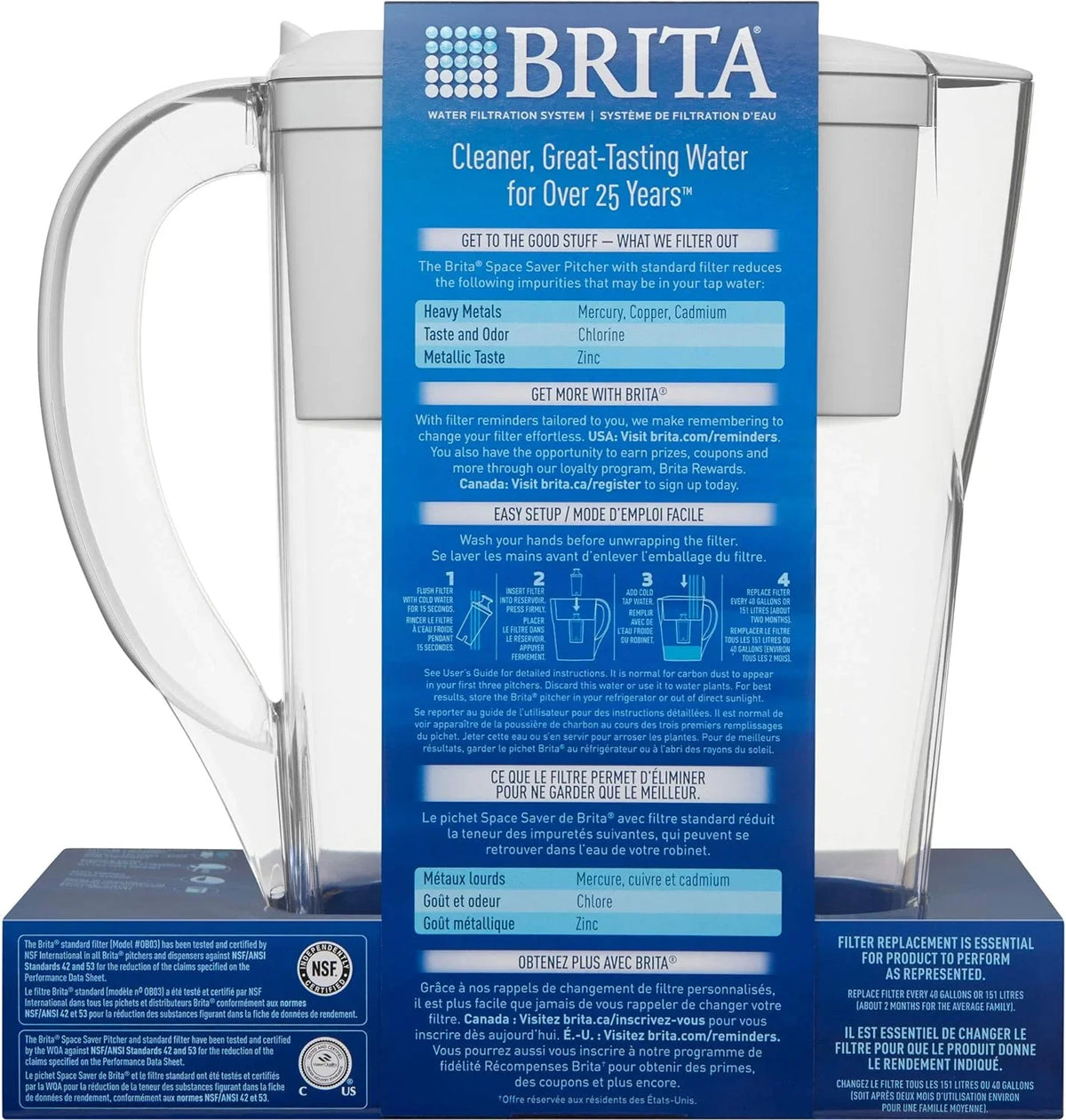 Saver Filter, 1 Capacity with Replacement Brita Cup Pitcher liquid White, Space 6 Filter