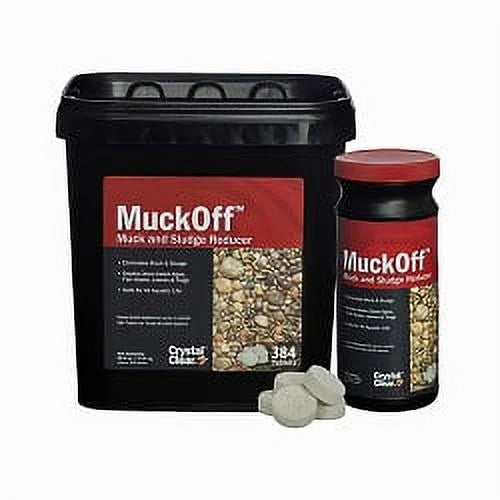 Fish, Pet Animal, Tablets Garden, Natural & MuckOff, & Fountain Safe, Sludge Bird Bacteria Pond Clarifier CrystalClear Aquatic Muck Enzyme, liquid Beneficial Living Remover, Treatment, with 384 Bath