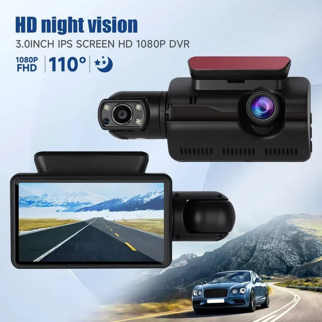Dash 1080P 170° G-Sensor Vision Wide Front SYTHERS Night Recording, Angle, Cam Camera Rear, Dash and Loop