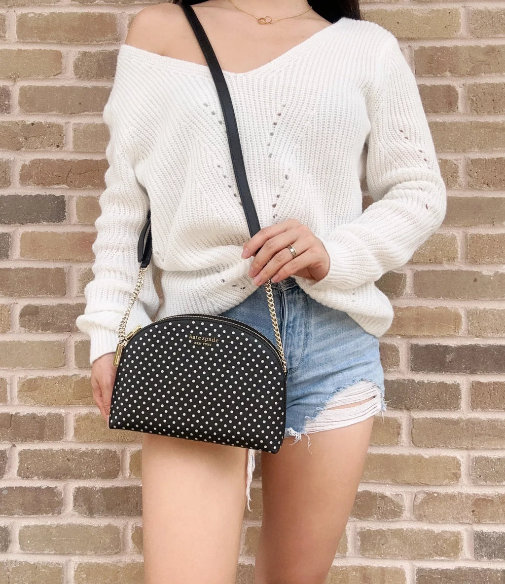 Dots Kate Crossbody Spencer Spade Zip Women's Bag Metallic New York Double