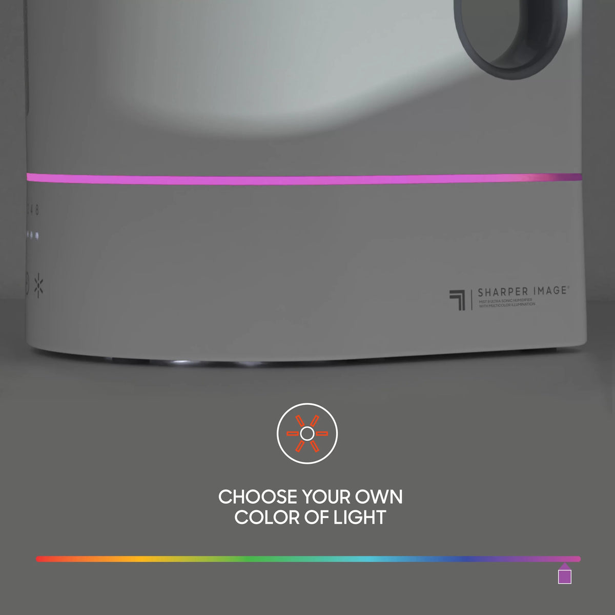 Humidifier Image Gallon with Pitcher Tank Sharper Customizable Light, 8 MIST 0.65 Cool Ultrasonic Mist,