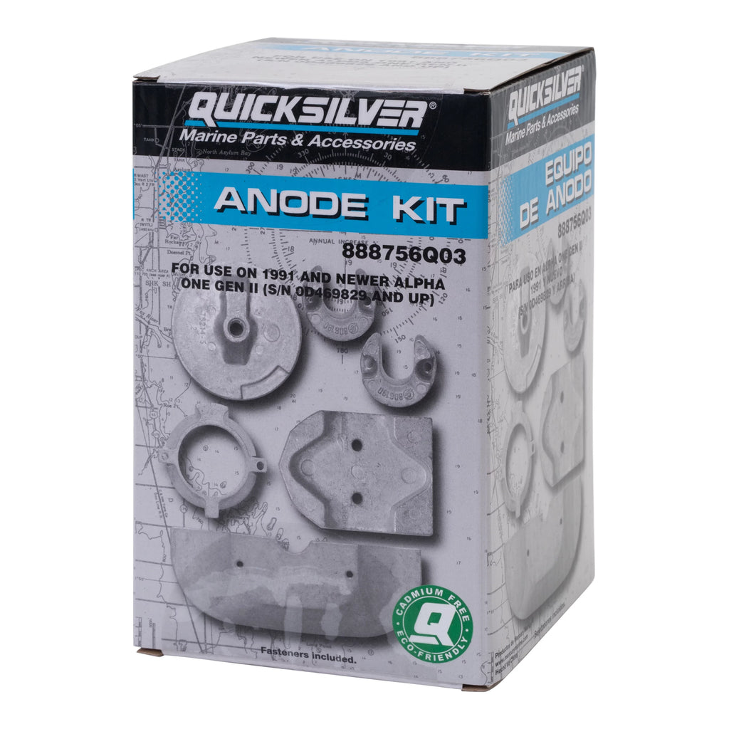 Quicksilver One Gen Anode Kit Alpha 888756Q03 II Aluminum