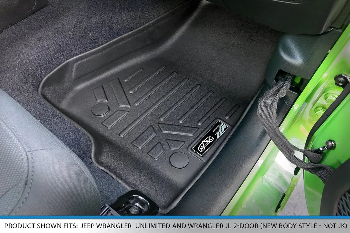with Liner SA0316-B0459 Set Fit Storage Smartliner for Lockable Custom Floor Mats Jeep Rear Row 2 Gladiator, Black 2020-2023 Underseat