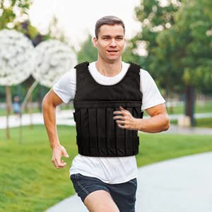 Boxing Workout 20kg Adjustable Women Weights Weight Sport and Without Vest, Training for 44LB, Capacity Bearing Fitness Jacket Exercise Black Men Weighted Vest