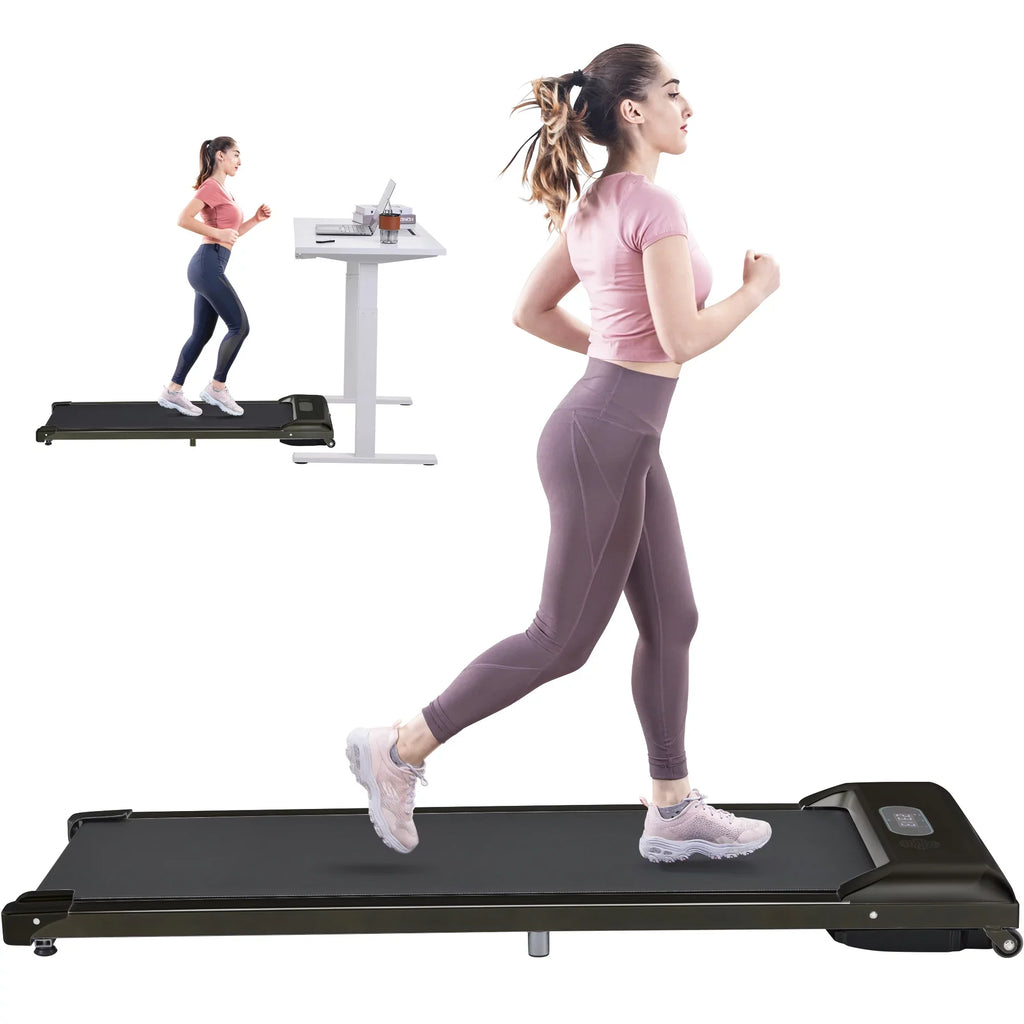 Treadmill, APP/speaker/Remote Use, 2.5HP BTMWAY Electric Gym Under Walking Portable Walking for Control/Display, Treadmill Home in Ultra-Quiet Pad 2 1 Treadmill Bluetooth Office with Pad Desk