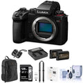 128GB SD Charger, Body LUMIX Cleaning Strap, Card 2x Case, S5 with Backpack, Protector, II Battery, Bundle Screen Card, SD Digital Camera Dual Mirrorless Kit