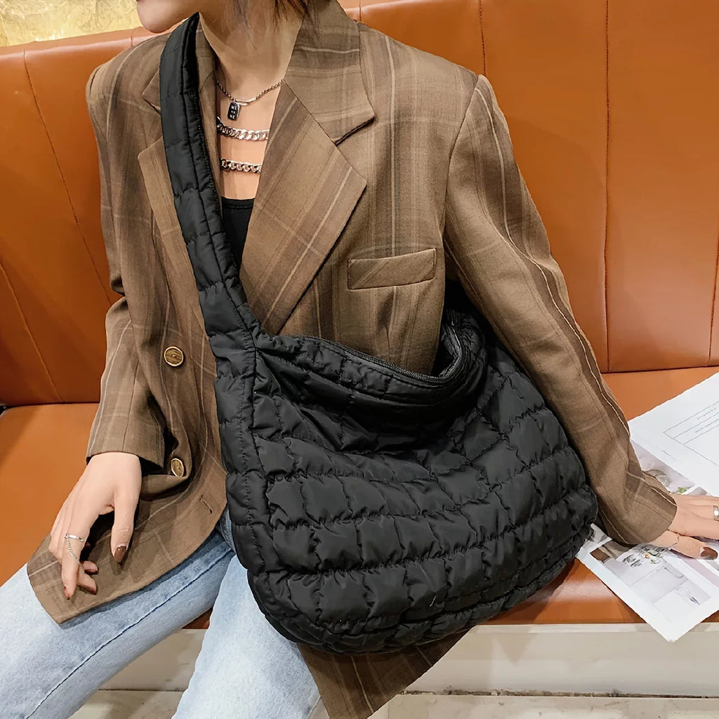 Tote Tote, Shoulder Argyle Capacity Junior Padded Bag, Quilted Bag Filled Crossbody Cotton Work Hobo For Quilted Large